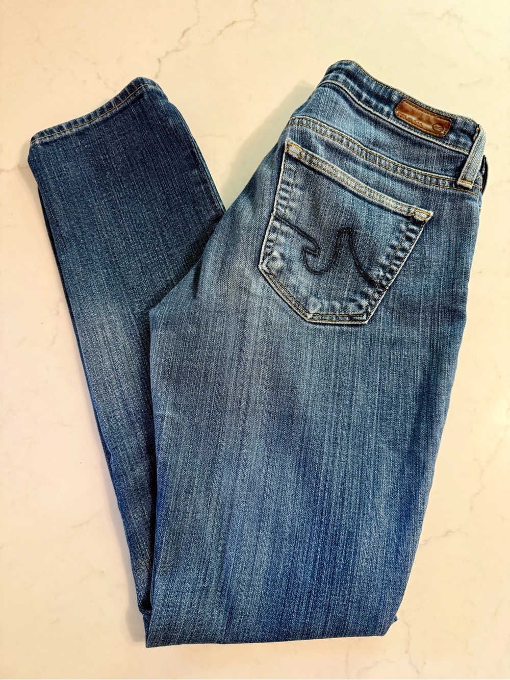 AG Adriano Goldschmied Light-Mid Blue Skinny Jeans